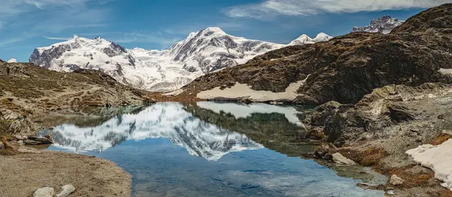 Zermatt reflecting on a tranquil lake